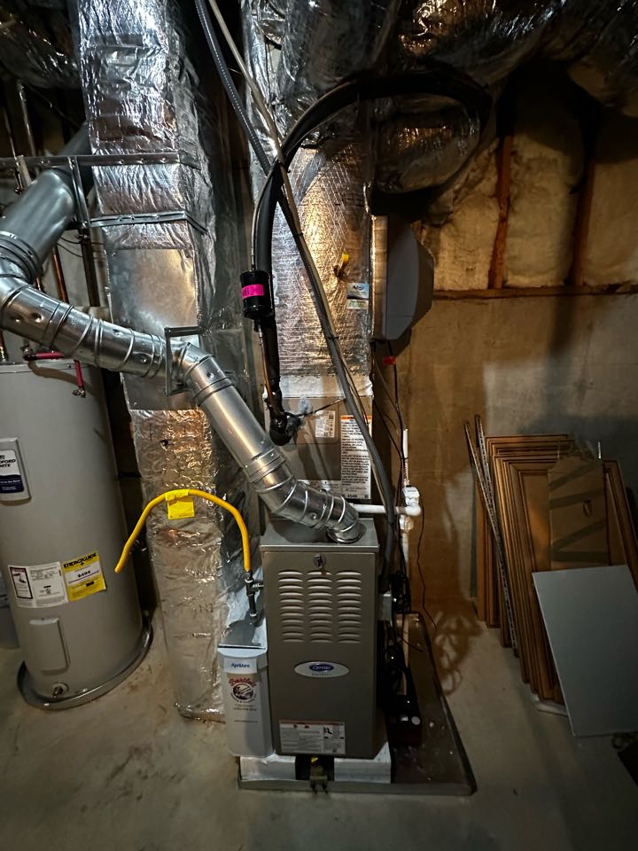 Smyrna, GA - Replaced existing mechanical system serving the master bedroom with new Carrier Infinity equipment. Installed new Aprilaire filter rack. Replaced all single wall flue pipe. Set gas pressures and charged air conditioner. System is working as needed. Thank you for choosing Bartlett Heating and Cooling. Will return with thermostat back plate. 