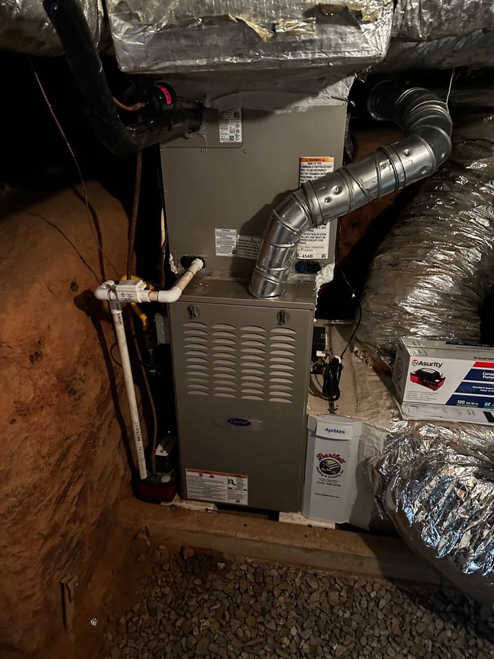 Smyrna, GA - Replaced cooling system and relocated outdoor unit. Replaced line set and low voltage wire. Extended high voltage wire. Charged air conditioner. System is cooling as needed. Thank you for choosing Bartlett Heating and Cooling. 