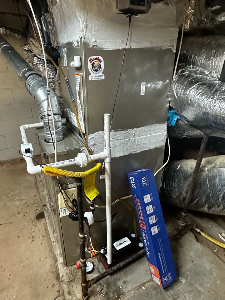 Smyrna, GA - Replaced existing cooling system. Replaced two zone dampers. Replaced zone board. Replaced basement thermostat. Replaced condensate pump. Charged air conditioner and tested dampers. System is cooling as needed. Thank you for choosing Bartlett Heating and Cooling. 