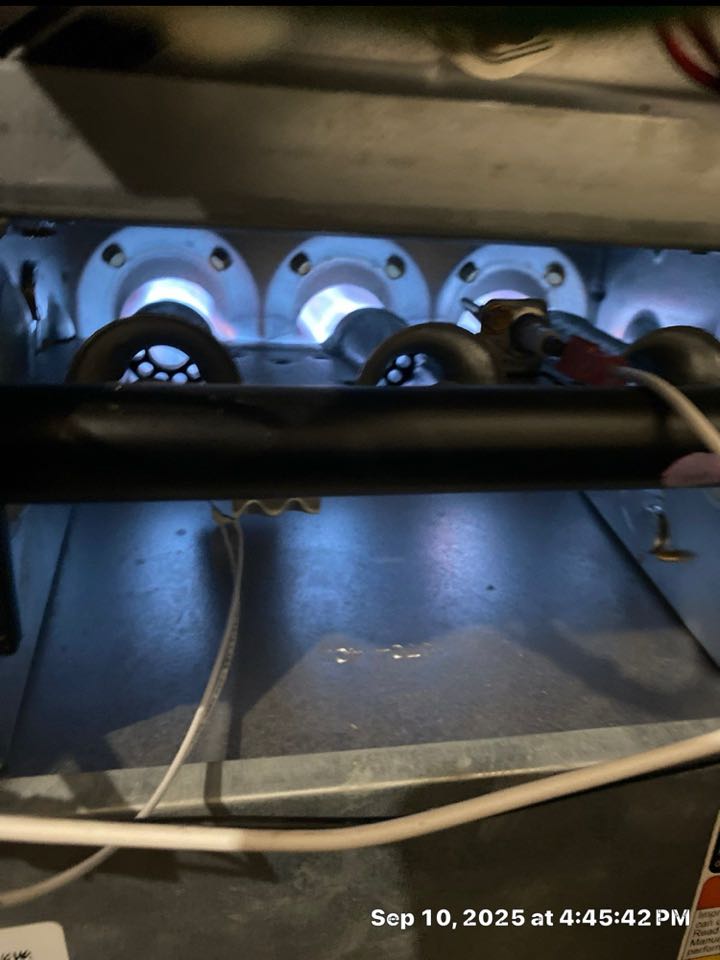 Gas furnace heat maintenance with Aprilaire media filter replacement.