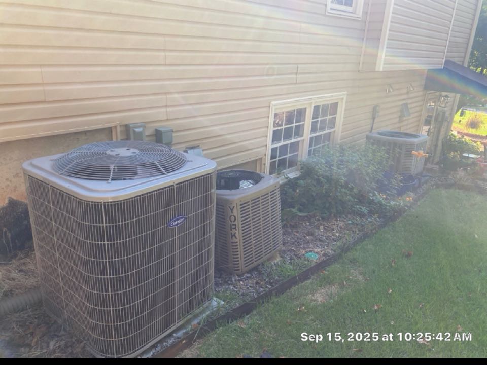 Three system AC maintenance with filter replacement.