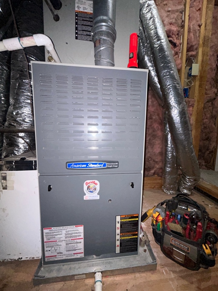 Heat maintenance on American Standard furnace in Smyrna. 