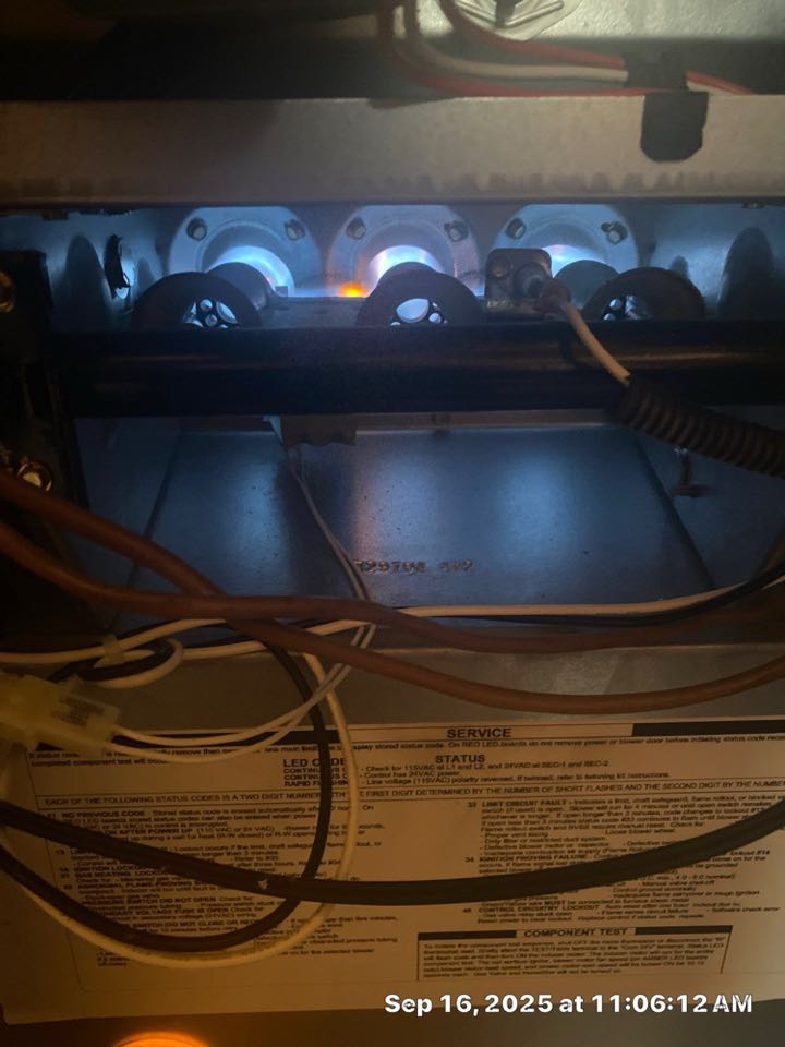 Carrier gas furnace heat maintenance with filter replacement.