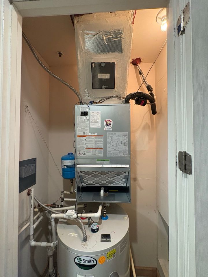Replaced existing mechanical system serving the guest side. Replaced thermostat for both systems. Installed water safety switches. Charged air conditioner and checked heat. System is working as needed. Thank you for choosing Bartlett Heating and Cooling. 