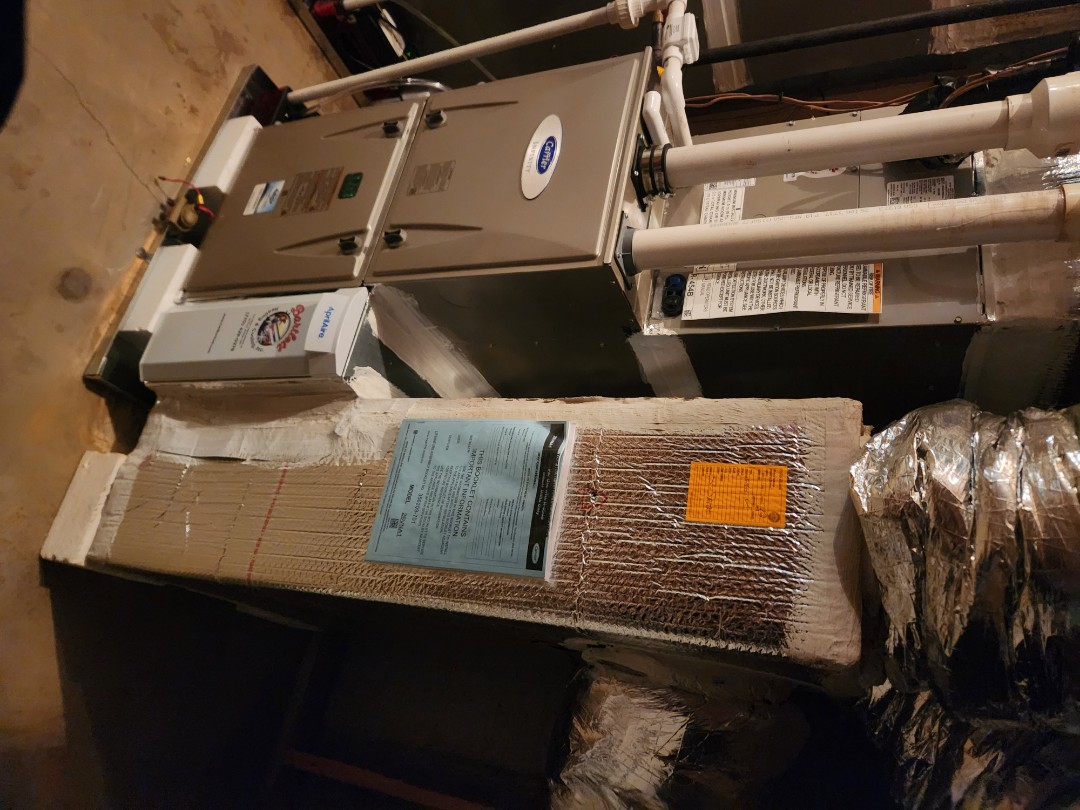 Atlanta, GA - Installed 2 new Carrier High Efficiency 2stage variable speed gas furnaces Infinity Greenspeed condensers with Carrier Infinity Mytouch WIFI Thermostats and Aprilaire media filters 