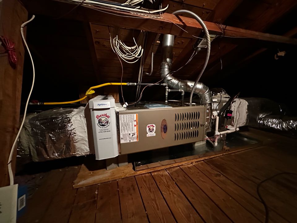 Atlanta, GA - Replaced existing mechanical system serving the upstairs. Replaced thermostat. Installed Aprilaire filter rack. Set gas pressures and charged air conditioner. System is working as needed. Thank you for choosing Bartlett Heating and Cooling. 