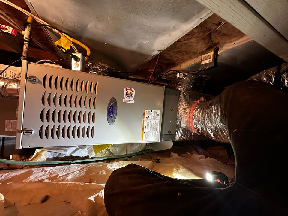 Marietta, GA - Replaced existing mechanical system. Replaced thermostat with new Infinity My Touch thermostat. Installed new electronic air filter. Replaced return and supply plenum. Set gas pressures and charged air conditioner. System is working as needed. Thank you for choosing Bartlett Heating and Cooling. 