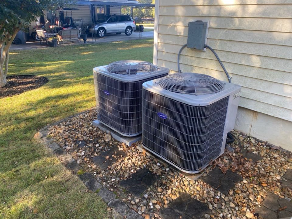 Heat pump heating maintenance with media filter replacement. 