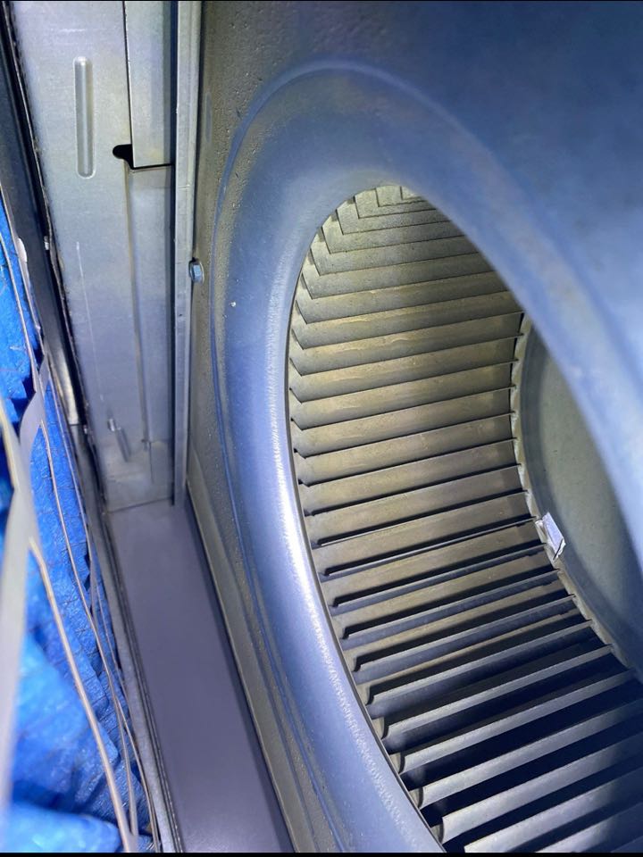 Dirty blower assembly from standard 1” filter, recommended media filter installed.