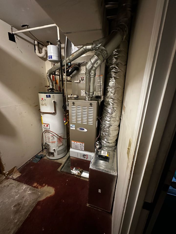 Acworth, GA - Replaced existing mechanical system. Installed system on support box for better airflow. Replaced return duct box. Installed new Aprilaire filter rack. Replaced thermostat. Installed Nu Shield air purifier. Replaced bypass humidifier with new fan powered humidifier. Set gas pressures and tested air conditioner. System is working as needed. Thank you for choosing Bartlett Heating and Cooling. 