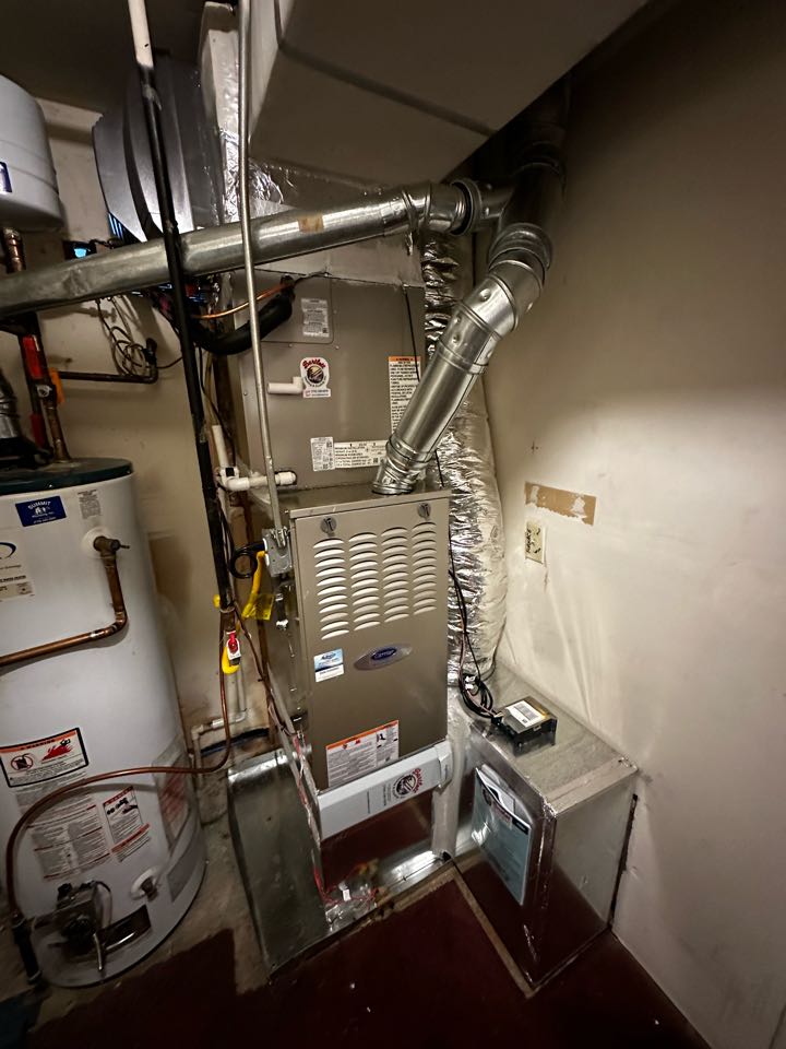 Acworth, GA - Replaced existing mechanical system. Installed system on support box for better airflow. Replaced return duct box. Installed new Aprilaire filter rack. Replaced thermostat. Installed Nu Shield air purifier. Replaced bypass humidifier with new fan powered humidifier. Set gas pressures and tested air conditioner. System is working as needed. Thank you for choosing Bartlett Heating and Cooling. 