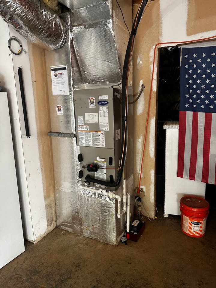 Replaced existing mechanical system for main floor and upstairs systems. Replaced both thermostats with Ecobee thermostat. Replaced line set for main floor system. Replaced liquid line for upstairs system. Tested heat and cool. Systems are working as needed. Thank you for choosing Bartlett Heating and Cooling. 