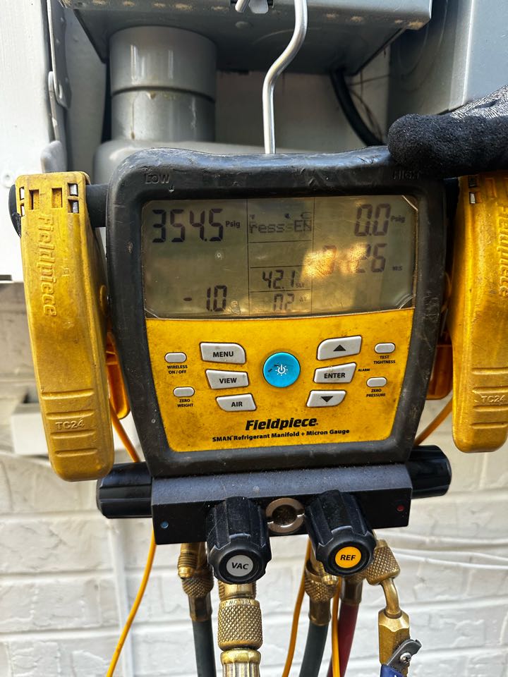Marietta, GA - Repaired leaking connection at mini split outdoor unit. Pressure tested with nitrogen. Charged with refrigerant. System is working as needed. 