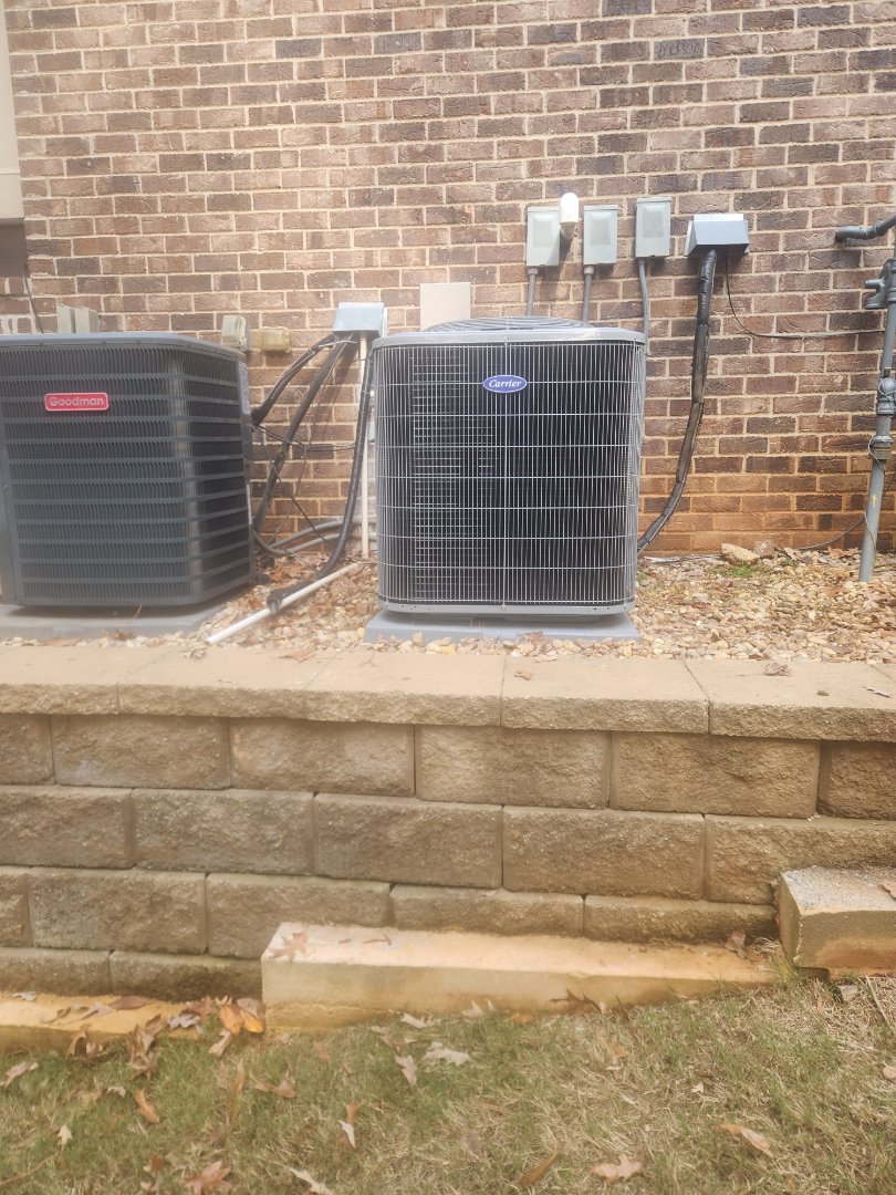 Mableton, GA - Installed new Carrier High Efficiency 2stage variable speed gas furnace Carrier condenser Ecobee Wifi Thermostat and Aprilaire media filter for basement and Carrier 2stage variable speed gas furnace Ecobee Wifi Thermostat and Aprilaire media filter for upstairs 