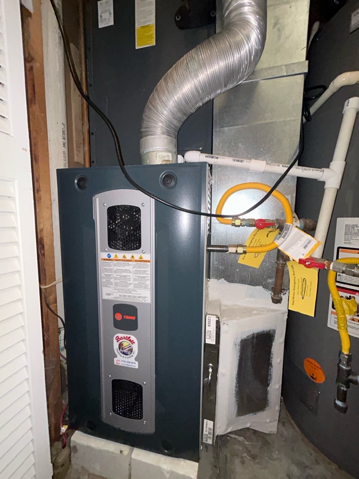 HVAC heating maintenance on Trane furnace in Smyrna 