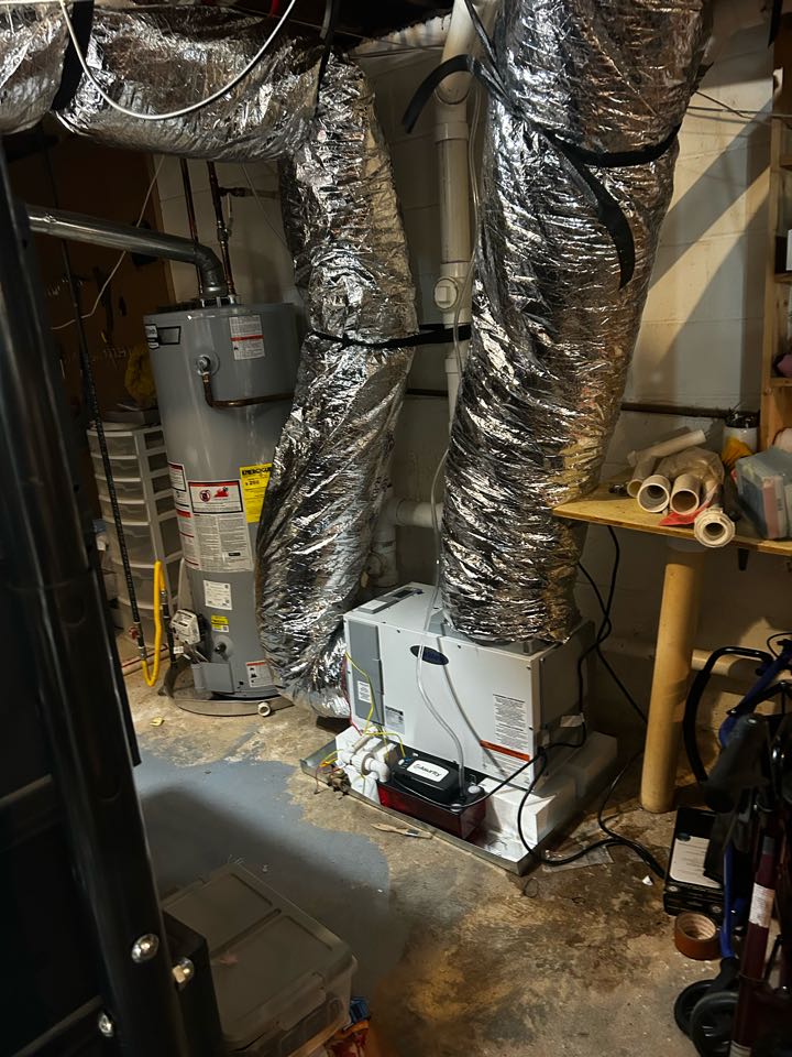 Redid duct system and installed new dehumidifier. 