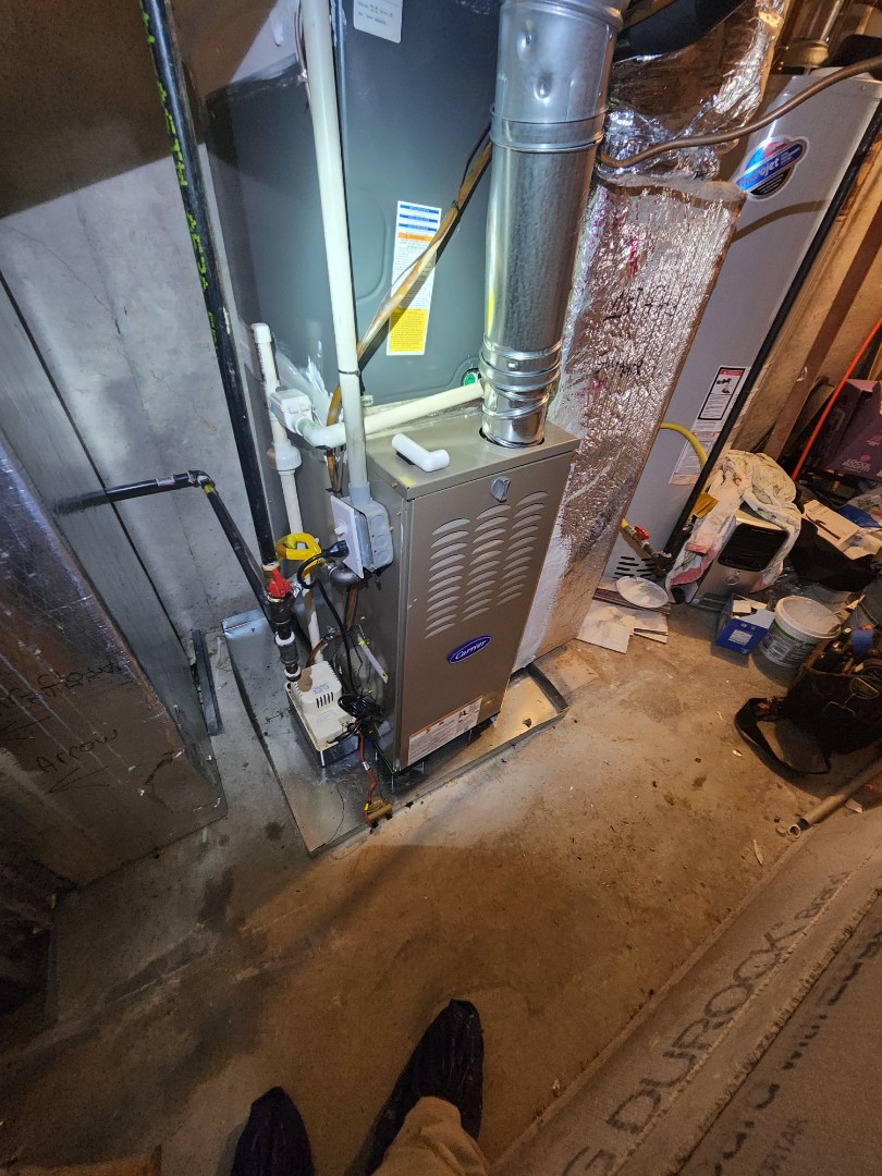 Installed new Carrier High Efficiency gas furnace 