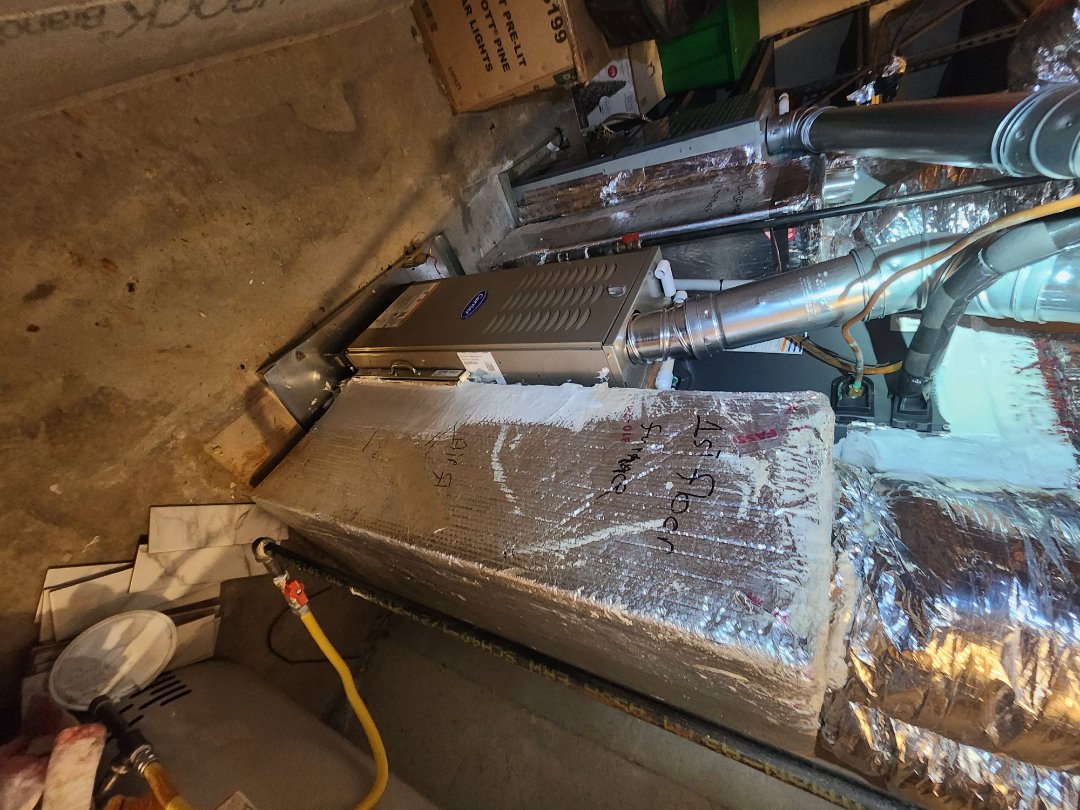 Installed new Carrier High Efficiency gas furnace 