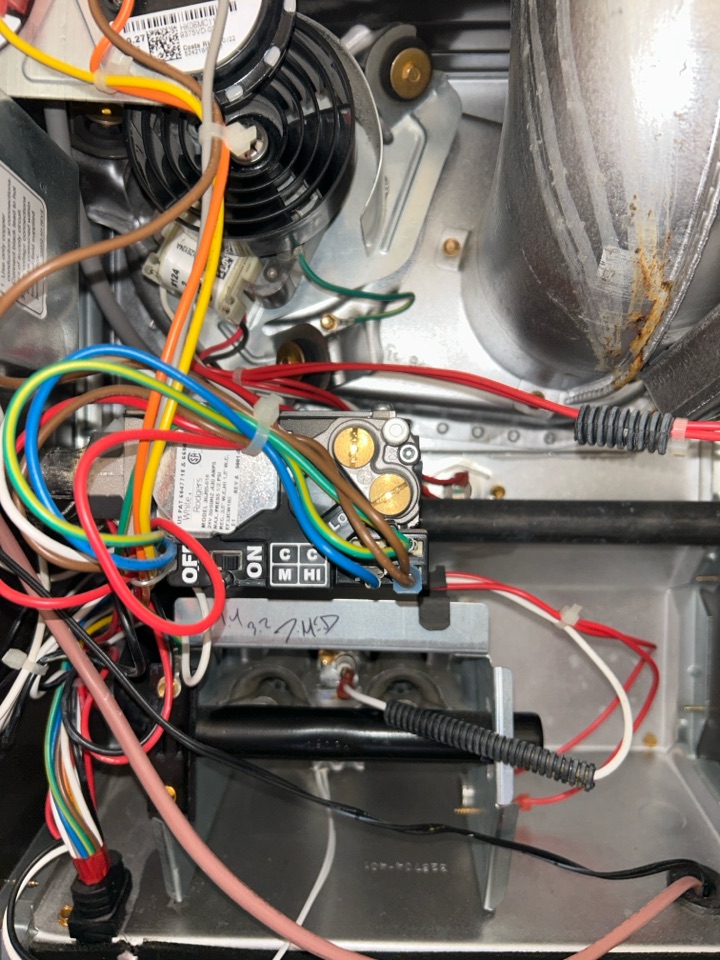 HVAC heating maintenance on Carrier furnace in Smyrna. 