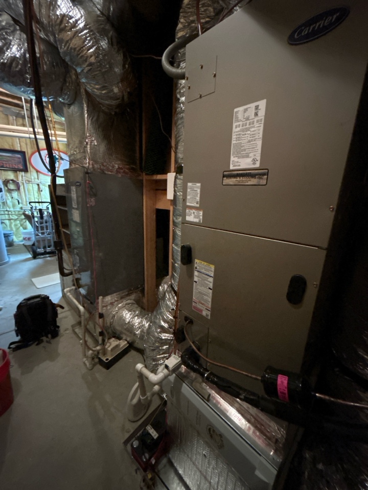 HVAC heating maintenance on Carrier air handlers and heat pumps in Smyrna.