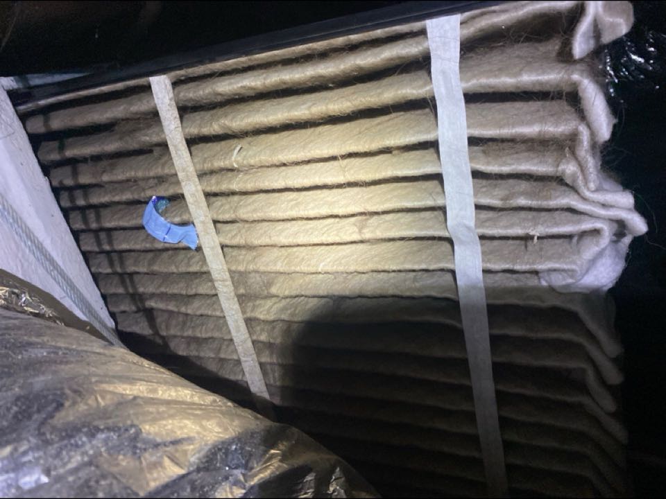 Replaced aprilaire media filter, full of German Shepard dog hair, during gas furnace heat maintenance.