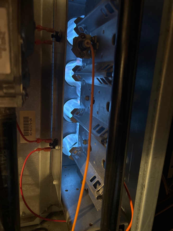 HVAC heating maintenance on Ruud furnace in Forest Hills Smyrna. 