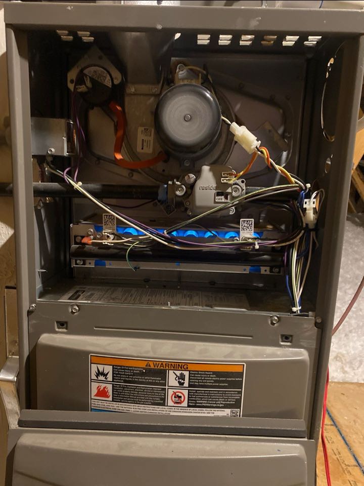 New family maintenance plan customer  completing first heat inspection and filter replacement.