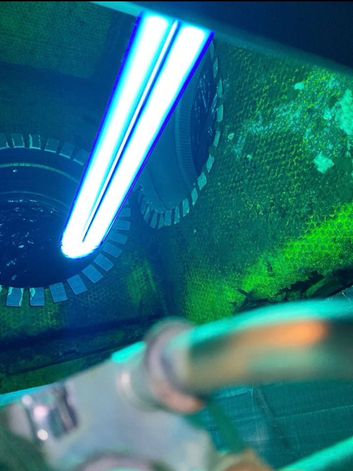 UV air purifier installed during heat maintenance.