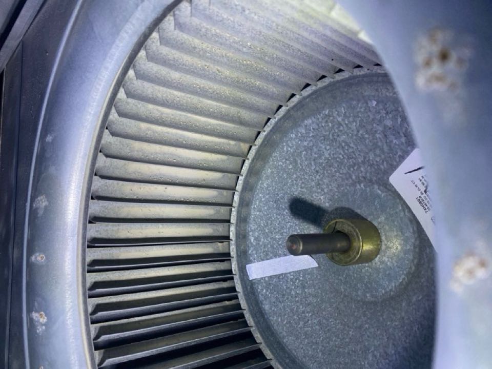 Blower wheel in need of cleaning, 1” filter on furnace.