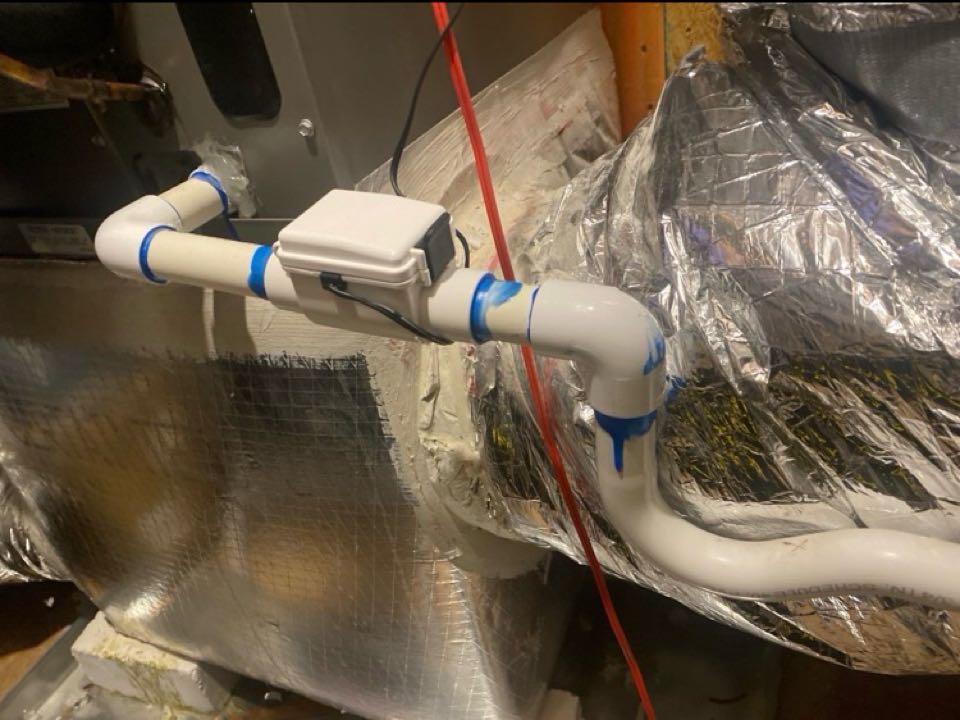 New water safety and clean out devise installed in primary drain line to prevent water damage.