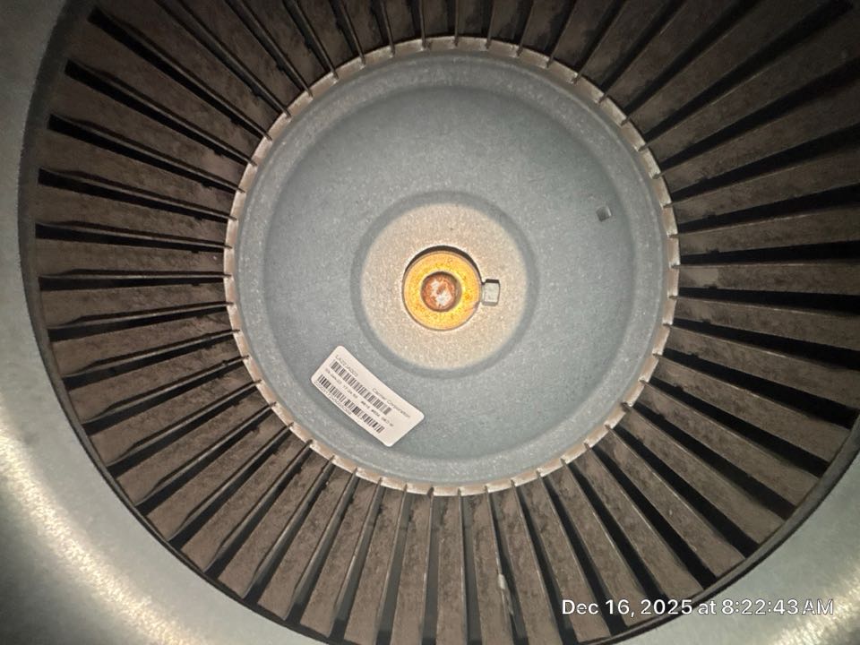 Heat pump heating maintenance. No issues found at this time recommending blower wheel cleaning and uv light with odor control. 