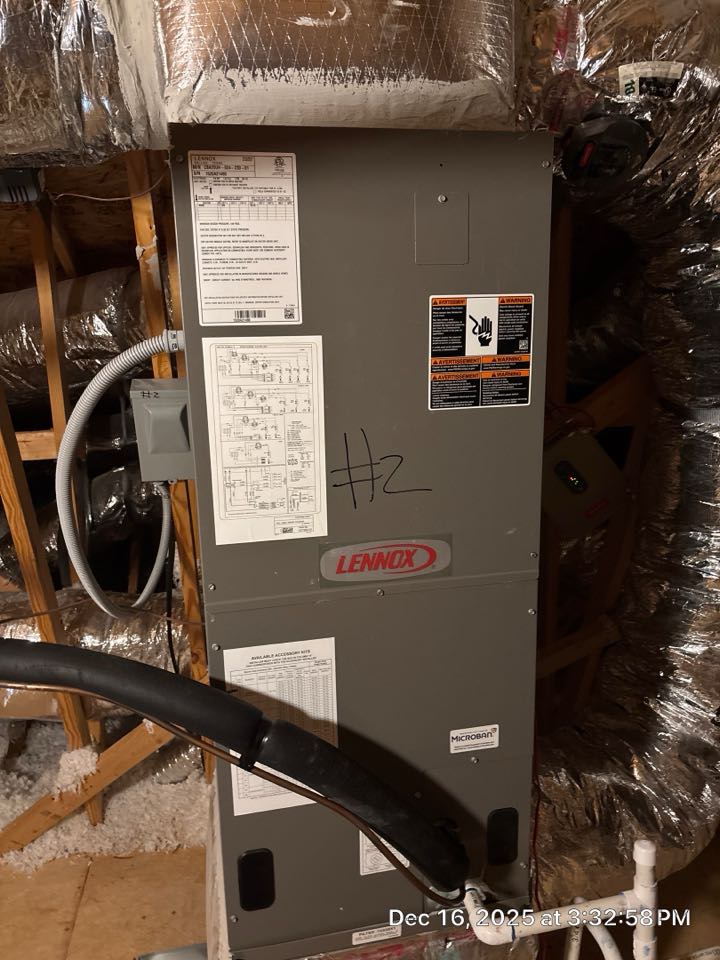No heat service called found that the system was set to a temperature that the heat kit inside of the air handler would not travel to the lower levels. 