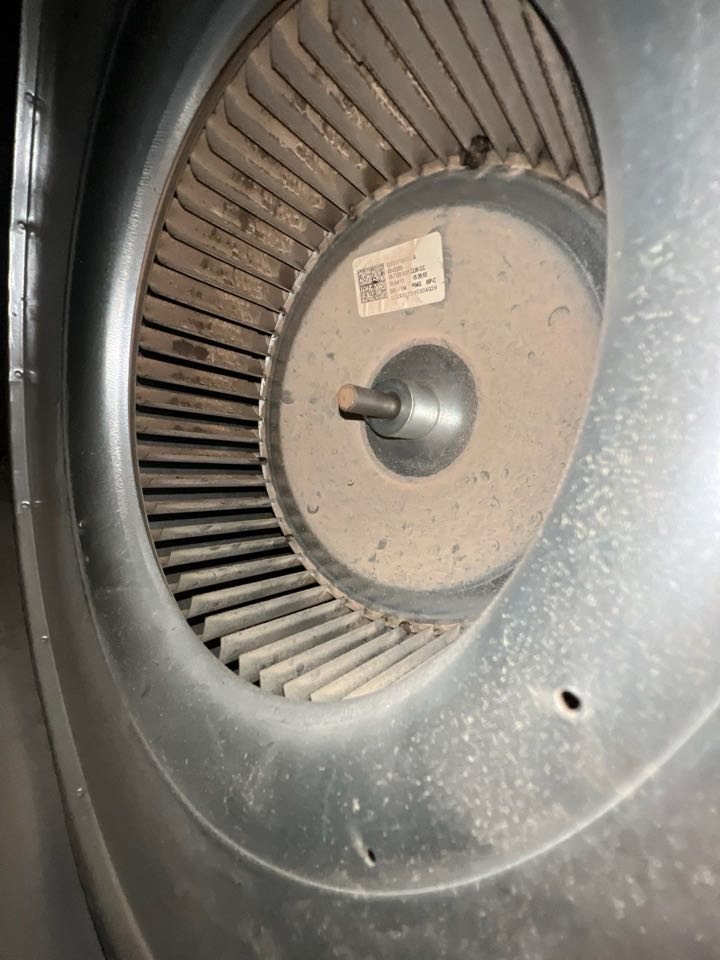 Inspecting dirty blower wheel