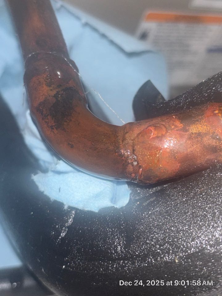 Three system heating maintenance found micro leak on main level system. We will come back to repair. One scheduled also found two capacitors for the basement level system supposed to be out of manufacturer specifications.