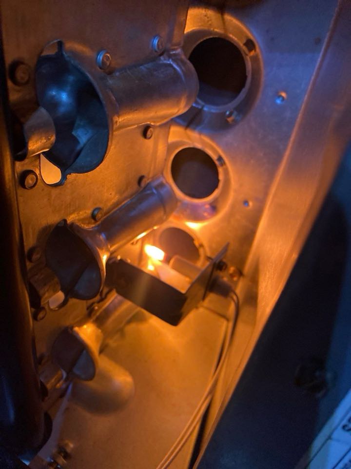 New ignitor installed in Carrier furnace during heat maintenance.