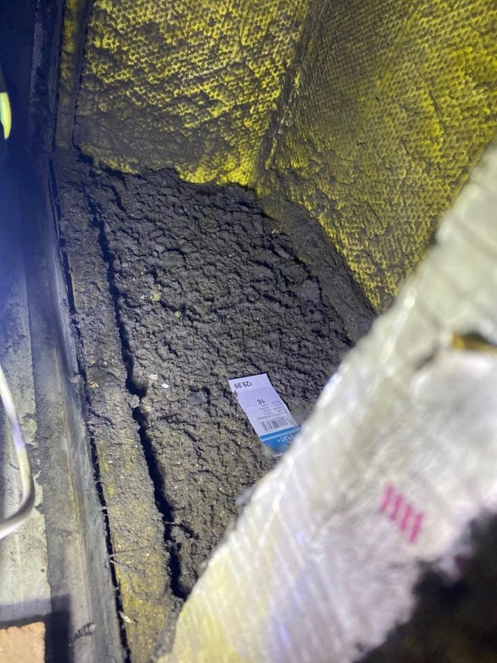 Dirty return air plenum on gas furnace.