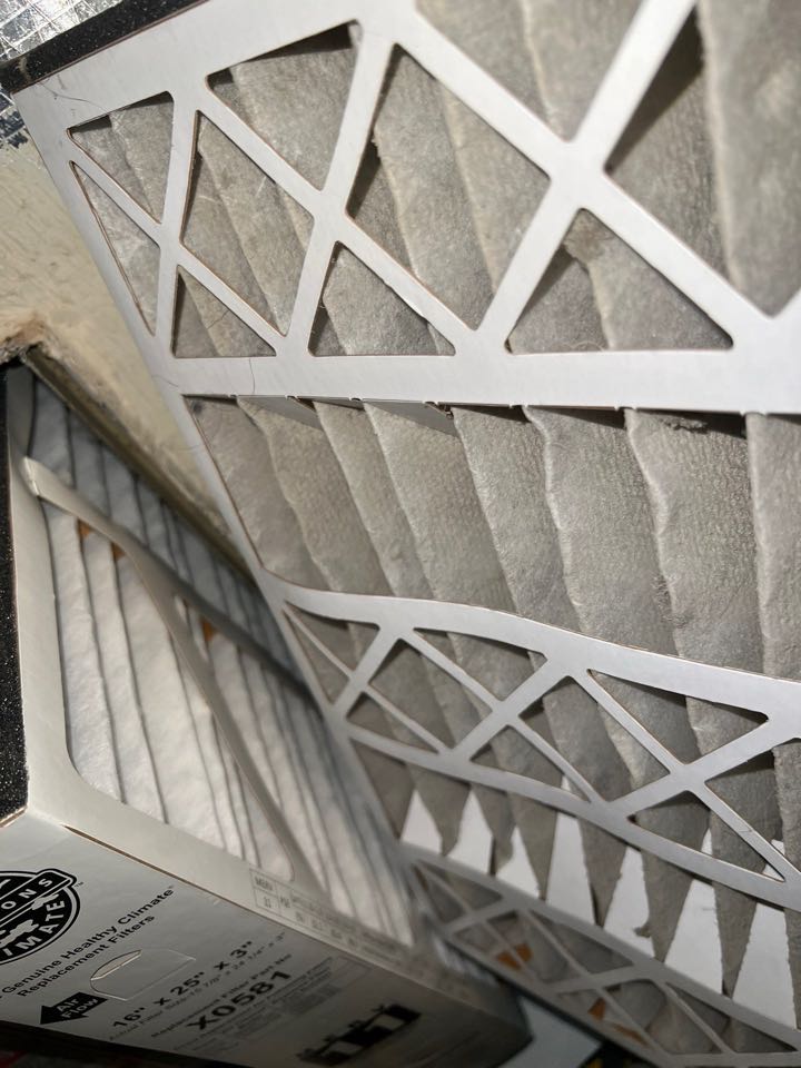 Replacing dirty air filter 