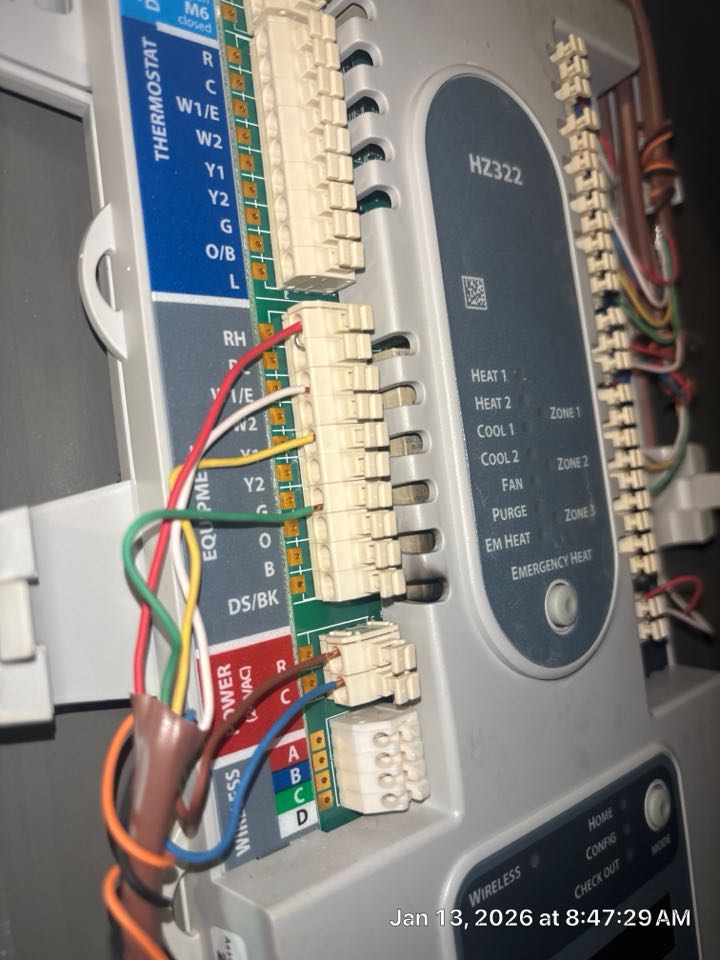 Marietta, GA - No Heat service call found shorted external transformer and shorted zone board. Replaced onsite with customers approval. System is operating properly at this time. 