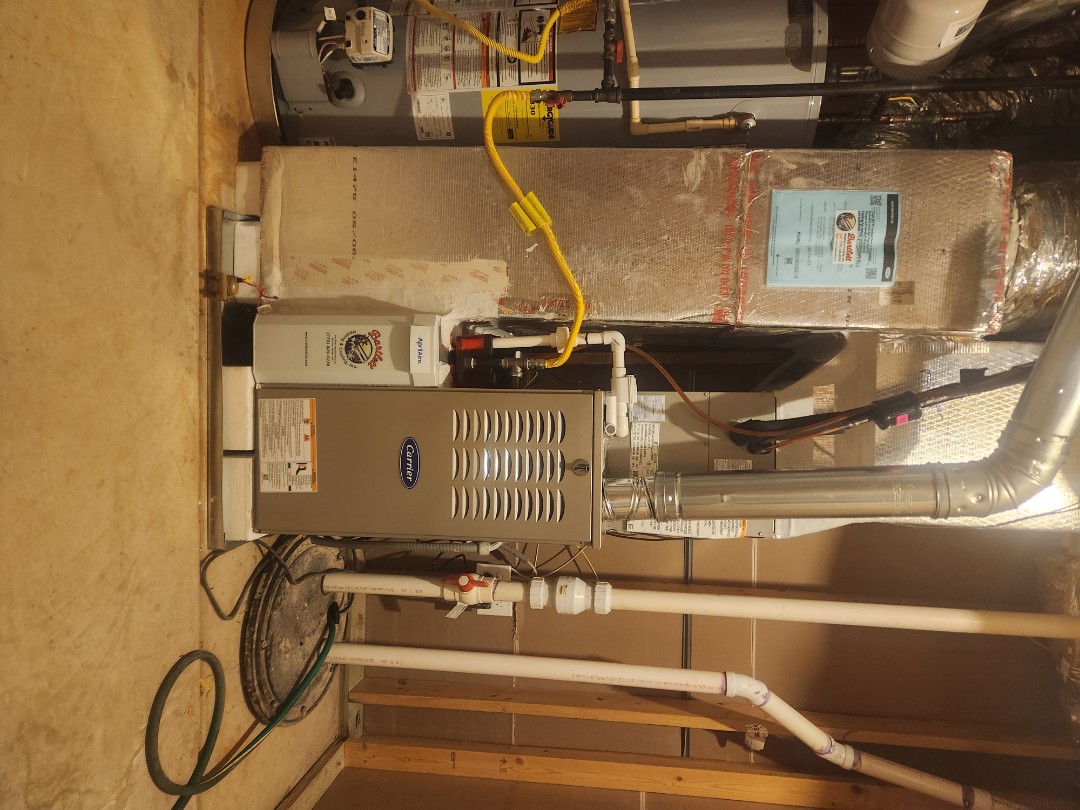 Installed new Carrier High Efficiency gas furnace and Carrier condenser 