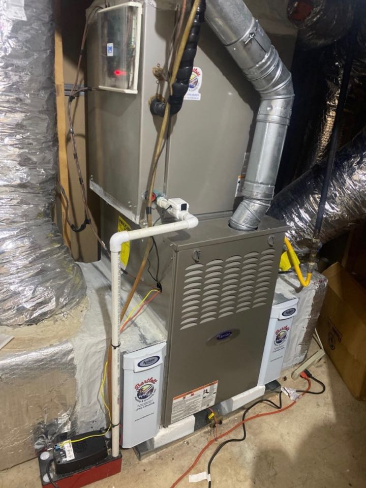 Zoned gas furnace heat maintenance with Aprilaire media filter replacement.