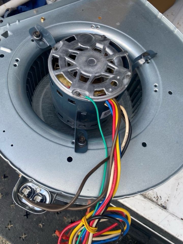 Marietta, GA - Dirty blower motor and wheel, chemically cleaned back to new condition and operating properly. Happy customer!