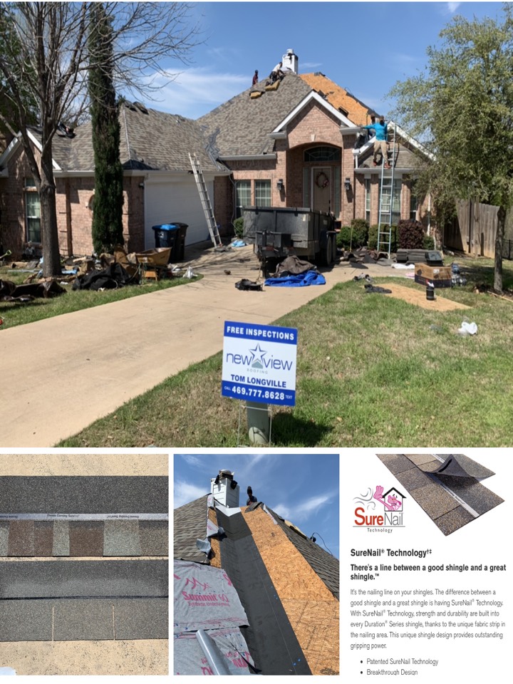 Fort Worth, TX - We worked with our customer’s insurance company to get their roof/gutter replacement, window screens/beading repairs and fence staining all paid for thru insurance.
We upgraded their roof from the basic 30 year architectural laminated shingle, to Owens Corning TruDefinition Duration Driftwood shingles. We also upgraded them from felt paper to synthetic underlayment, upgraded from plastic vents/accessories to all metal and reinforced all valleys / accessories / chimney with ice & water shield. Fort Worth, TX - We worked with our customer’s insurance company to get their roof/gutter replacement, window screens/beading repairs and fence staining all paid for thru insurance.
We upgraded their roof from the basic 30 year architectural laminated shingle, to Owens Corning TruDefinition Duration Driftwood shingles. We also upgraded them from felt paper to synthetic underlayment, upgraded from plastic vents/accessories to all metal and reinforced all valleys / accessories / chimney with ice & water shield.