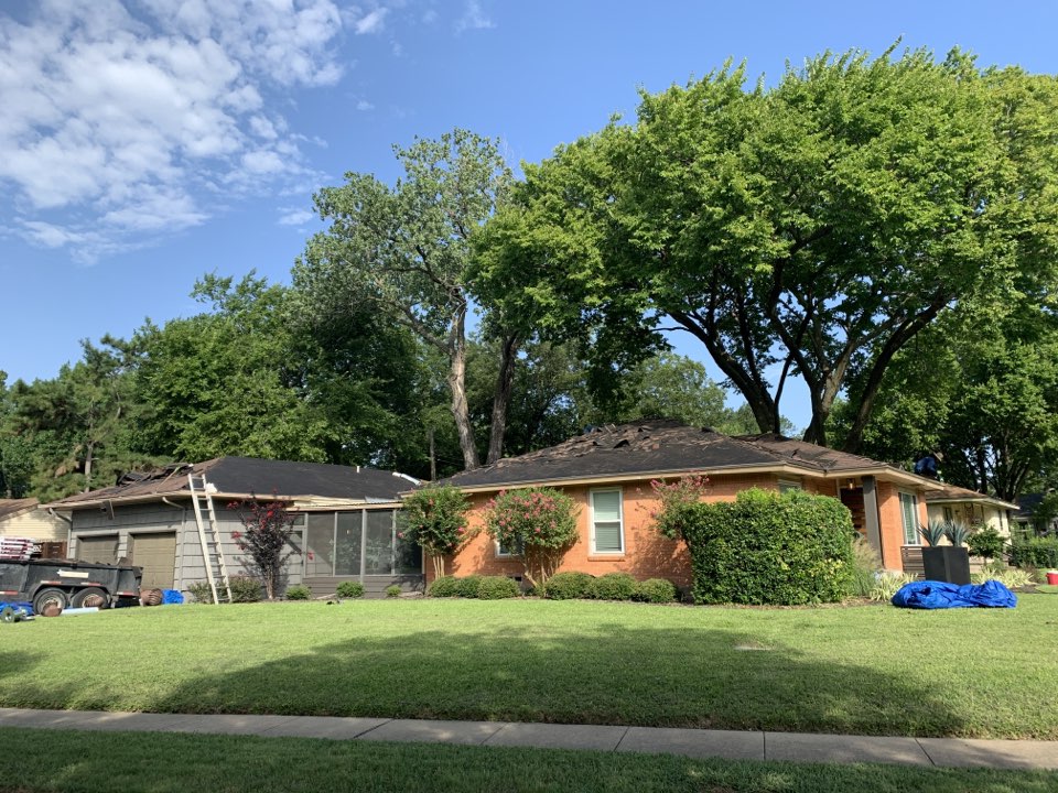Dallas, TX - New roof being installed! This customer had hail and wind damage from a storm last year. We advised them to file an insurance claim after our free inspection. They are now getting a brand new roofing system paid mostly by the insurance company! We are installing GAF Natural Shadow Charcoal Dallas, TX - New roof being installed! This customer had hail and wind damage from a storm last year. We advised them to file an insurance claim after our free inspection. They are now getting a brand new roofing system paid mostly by the insurance company! We are installing GAF Natural Shadow Charcoal