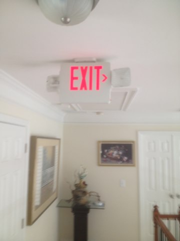 Installed exit lights through home and smoke det
