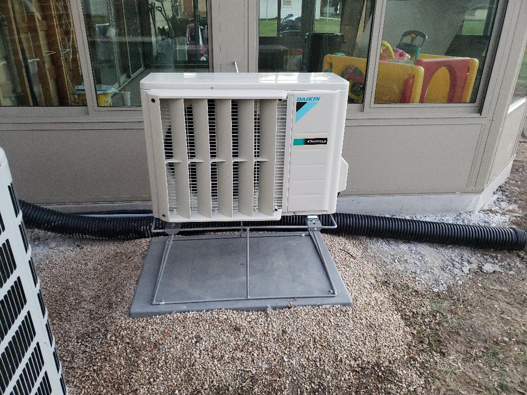 We installed a Daikin Ductless mini- split for a great customer in New Berlin! Mini-splits are a great way to add heat/AC to a new home addition! 