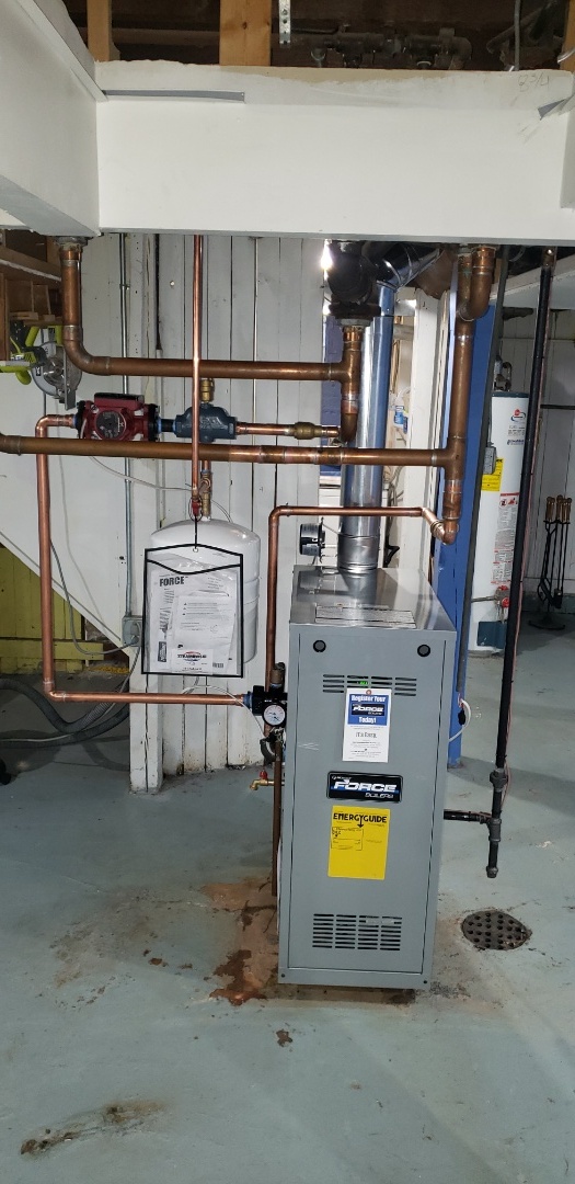 Hot water boiler installation 