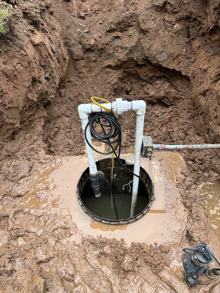 Replacement discharge pipe and new riser installed for this sewage ejection pump!