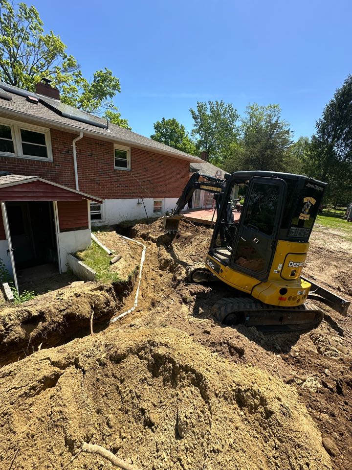 Septic line replacement in Coventry today just before the holiday!