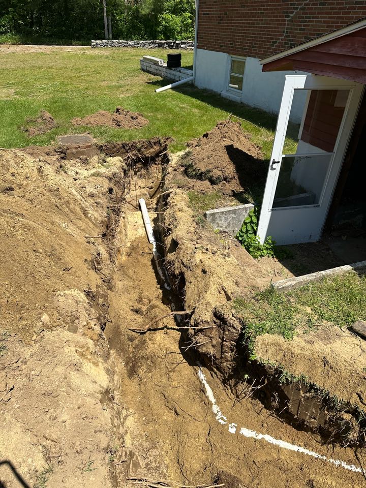 Septic line replacement in Coventry today just before the holiday!