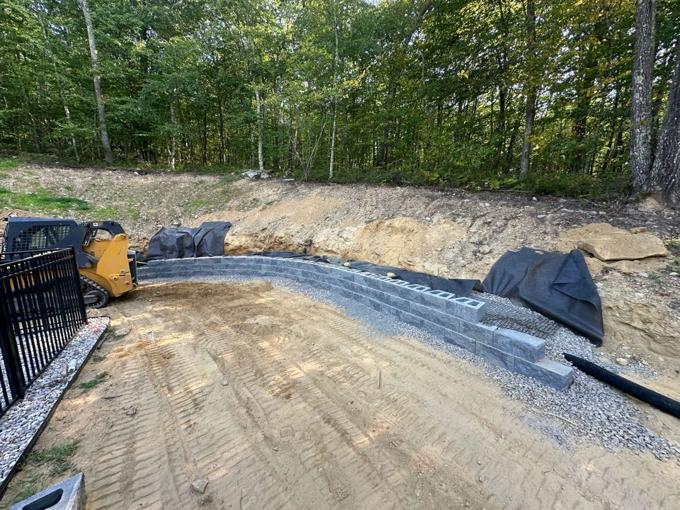 Retaining wall we are building to complete a new pool addition to a customers home !